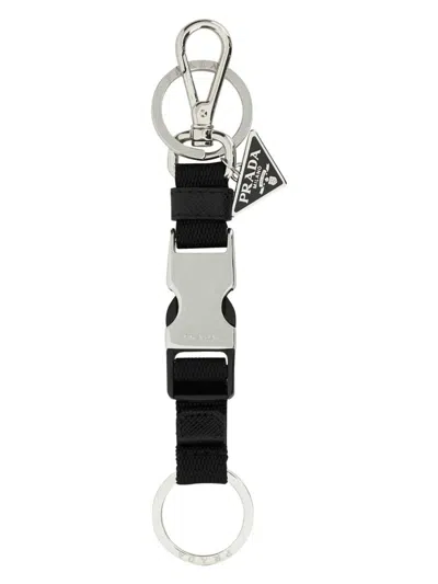 PRADA MEN'S KEYCHAIN WITH SNAP BUCKLE