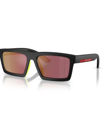 Prada Men's Large Sunglasses, Ps A07s In Matte Black
