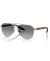 Prada Men's Large Sunglasses, Ps A52s In Gunmetal