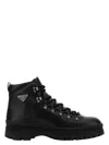 Prada Logo Leather Ankle Boots Boots And Ankle Boots Black In Black