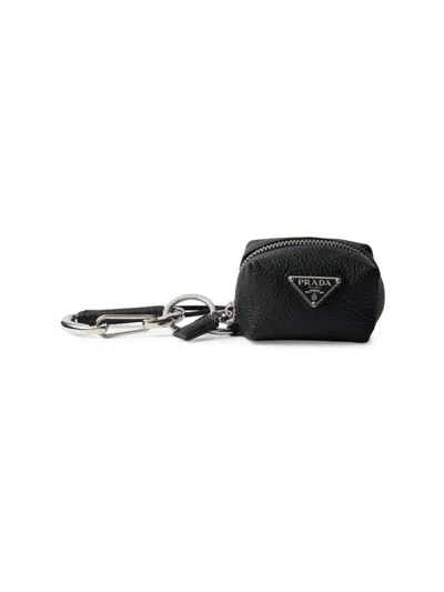 Prada Men's Leather Bag Charm In Pink