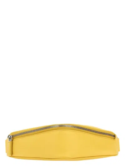 Prada Yellow Leather Belt Bag In F0377