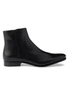 Prada Men's Leather Booties In Black