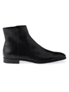 Prada Men's Leather Booties In Black
