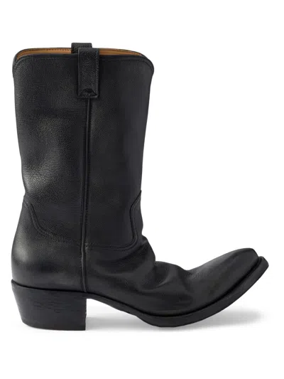 Prada Men's Leather Boots In Black