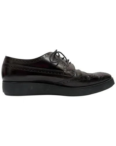PRADA PRADA MEN'S LEATHER BRUSH LACE-UP BROGUE (AUTHENTIC PRE-LOVED)
