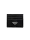 Prada Men's Leather Card Holder In Black