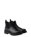 Prada Elastic-gusset Leather Boots In Black