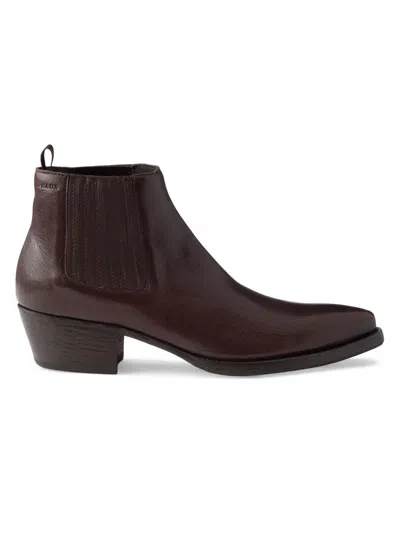 Prada Men's Leather Chelsea Boots In Brown