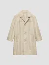 Prada Leather Coat In Neutral