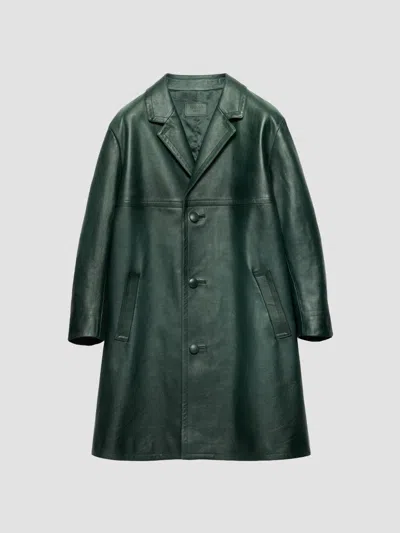PRADA MEN'S LEATHER COAT
