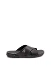 Prada Crisscross Logo-triangle Leather Sandals