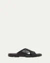 Prada Spazzolato Slide Sandal In Black