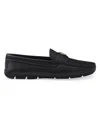 Prada Black Leather Loafers In Black