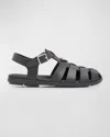 Prada Black Rubber Sandals With Tech Straps And Buckle Closure In Nero