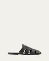 Prada Mules Im Fischer-stil Aus Leder In Black