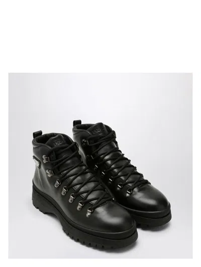 PRADA MEN'S LEATHER LACE-UP BOOT