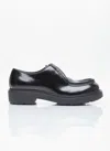 Prada Brushed Leather Lace-up Shoes Lace Up Shoes Black In Black