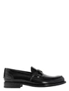 Prada Triangular Plaque Loafers In Black
