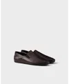 Prada Leather Loafers In Brown