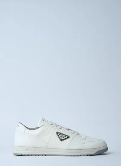 Prada Men Leather Low-top Sneakers In White