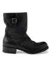 Prada Leather Mid-calf Boots In Black