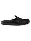 Prada Men's Leather Mules In Black
