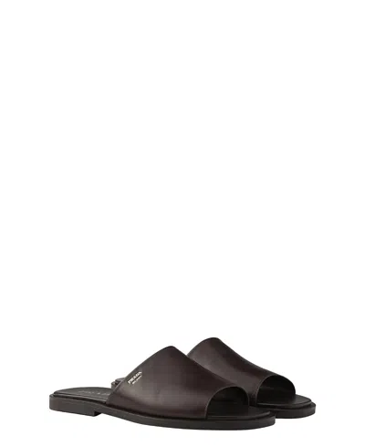 PRADA MEN'S LEATHER SLIDES