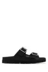 Prada Black Solid Lifestyle Sandals In Black