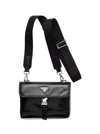Prada Men's Leather Smartphone Case In Black