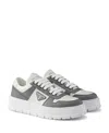 Prada Leather Sneakers In Gray