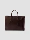 Prada Leather Tote Bag In Brown