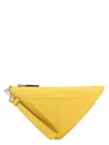 Prada Men's Leather Triangle Clutch In Yellow
