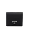 Prada Men's Leather Wallet In Black
