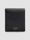 Prada Men's Leather Wallet In Black