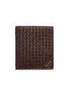 Prada Woven Textured Wallet In Brown