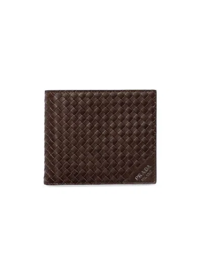 Prada Men's Leather Wallet In Brown