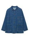Prada Men's Light Denim Blouson Jacket In Blue