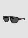 Prada Classic Doublebridge Squareframe Sunglasses In Black