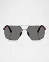 Prada Linea Rossa Ps A50s 1bo02g Nero Polarized Sunglasses In Matte Black