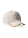Prada Linen Blend Baseball Cap In Beige