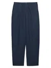 Prada Linen-blend Pants In Blue