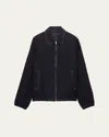 Prada Cotton Blouson With Contrasting Stitching In Nero