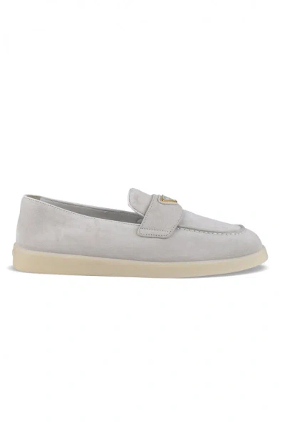 Prada Men Loafers In Gray