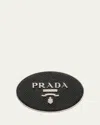 Prada Men's Logo Leather Oval Belt Buckle