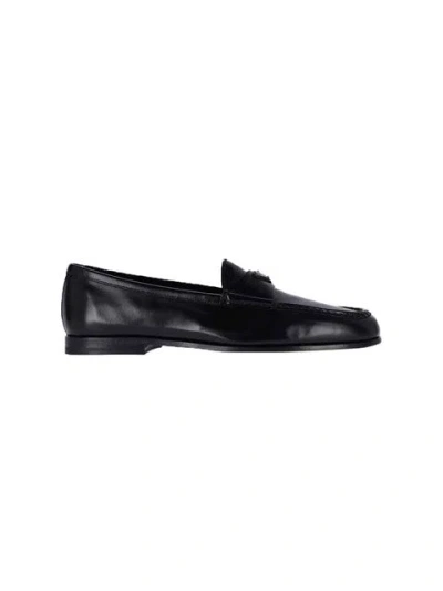 Prada Men Logo Loafers In Black