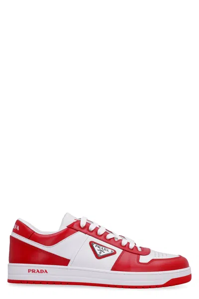 PRADA MEN'S LOGO PATCH CANVAS SNEAKERS