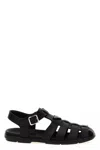 Prada Black Rubber Sandals With Tech Straps And Buckle Closure In Black