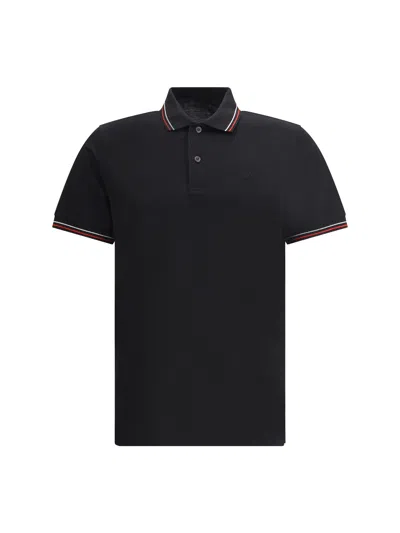 Prada Men Logoed Polo Shirt In Black