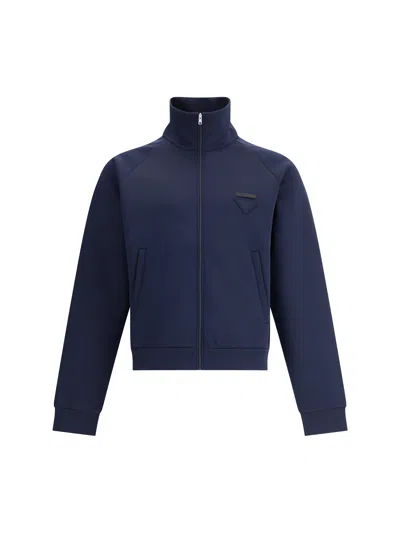 Prada Men Logoed Sweatshirt In Blue